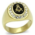 thumbnail image 1 of Alamode TK766-12 Men IP Gold Stainless Steel Ring with Top Grade Crystal in Clear - Size 12, 1 of 1