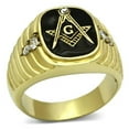 thumbnail image 1 of Alamode TK776-8 Men IP Gold Stainless Steel Ring with Top Grade Crystal in Clear - Size 8, 1 of 1
