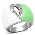 thumbnail image 1 of Alamode TK811-9 High Polished No Plating Stainless Steel Ring with Top Grade Crystal, Clear - Size 9, 1 of 1