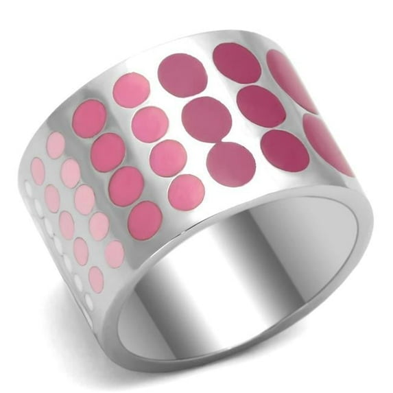 Alamode TK820-8 High Polished No Plating Stainless Steel Ring with Epoxy, Multi Color - Size 8