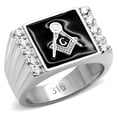 thumbnail image 1 of Alamode TK8X030-12 Men High Polished Stainless Steel Ring with AAA Grade CZ in Clear - Size 12, 1 of 1