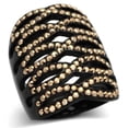 thumbnail image 1 of Alamode TK979-5 IP Black Ion Plating Stainless Steel Ring with Top Grade Crystal, Metallic Light Gold - Size 5, 1 of 1