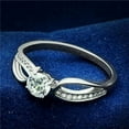 thumbnail image 1 of Alamode TS044-5 Women Rhodium 925 Sterling Silver Ring with AAA Grade CZ in Clear - Size 5, 1 of 1