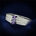 thumbnail image 1 of Alamode TS104-6 Women Rhodium 925 Sterling Silver Ring with AAA Grade CZ in Amethyst - Size 6, 1 of 1