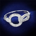 thumbnail image 1 of Alamode TS105-5 Women Rhodium 925 Sterling Silver Ring with AAA Grade CZ in Clear - Size 5, 1 of 1