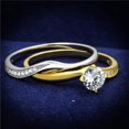 thumbnail image 1 of Alamode TS210-7 Women Gold & Rhodium 925 Sterling Silver Ring with AAA Grade CZ in Clear - Size 7, 1 of 1