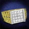 thumbnail image 1 of Alamode TS412-10 Men Gold & Rhodium 925 Sterling Silver Ring with AAA Grade CZ in Clear - Size 10, 1 of 1