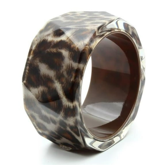 Alamode VL035-7.75 7.75 in. Resin Bangle with Synthetic Stone, Animal Pattern