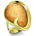 thumbnail image 1 of Alamode VL098-8 Women IP Gold Stainless Steel Ring with Synthetic in Orange - Size 8, 1 of 1