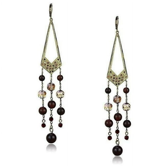 Alamode  Women Antique Copper Brass Earrings with Assorted in Multi Color