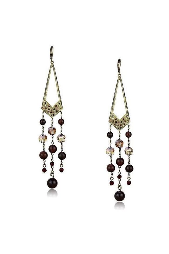 Alamode  Women Antique Copper Brass Earrings with Assorted in Multi Color