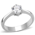 thumbnail image 1 of Alamode  Women High Polished Stainless Steel Ring with AAA Grade CZ in Clear - Size 5, 1 of 1