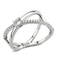 thumbnail image 1 of Alamode  Women High Polished Stainless Steel Ring with AAA Grade CZ in Clear - Size 9, 1 of 1