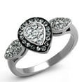 thumbnail image 1 of Alamode  Women Two-Tone IP Black Stainless Steel Ring with Top Grade Crystal in Black Diamond - Size 10, 1 of 1