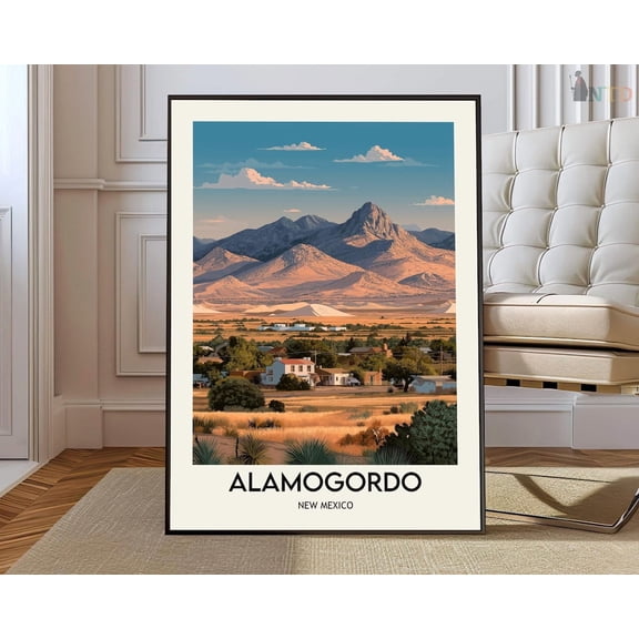Alamogordo New Mexico Desert Mountain Wall Art City Map Decor Home Decor Office Wall Art