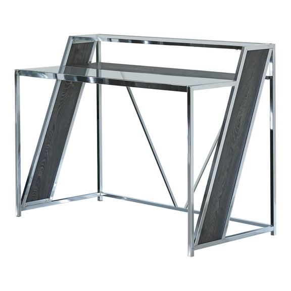 Alamosa Glass Top Writing Desk Chrome