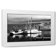 thumbnail image 1 of Alan Hausenflock 14x11 White Modern Wood Framed Wall Art Titled - Fishing Boats II, 1 of 5