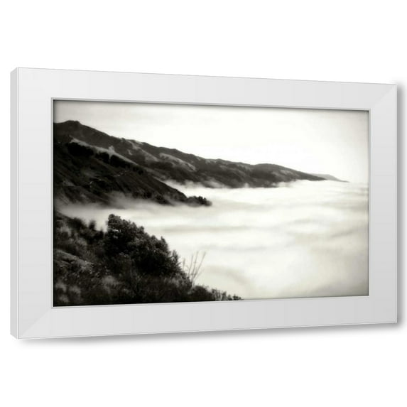 Alan Hausenflock 14x11 White Modern Wood Framed Wall Art Titled - Pacific Fog I
