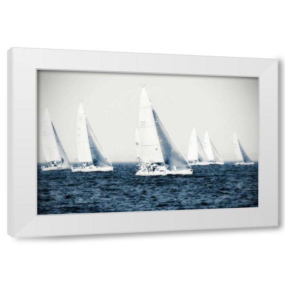 Alan Hausenflock 14x11 White Modern Wood Framed Wall Art Titled - Summertime Race IV