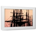 thumbnail image 1 of Alan Hausenflock 18x13 White Modern Wood Framed Wall Art Titled - Tall Ships at Sunset I, 1 of 5