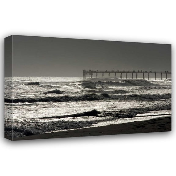 Alan Hausenflock 24x17 Gallery Wrapped Canvas Wall Art Titled - Silver Sea I