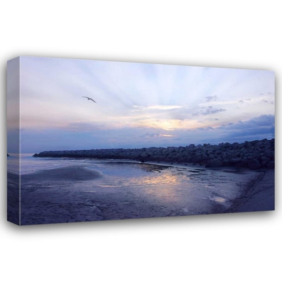 Alan Hausenflock 44x31 Gallery Wrapped Canvas Wall Art Titled - Cedar Island Sunrise