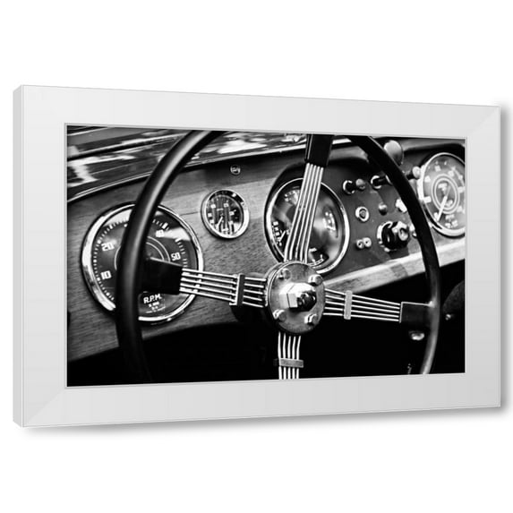 Alan Hausenflock 4x24 White Modern Wood Framed Wall Art Titled - Classic Dash III