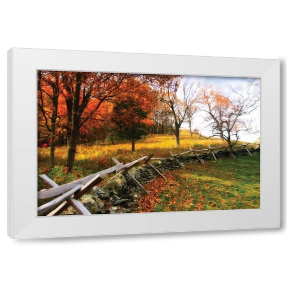Alan Hausenflock 4x24 White Modern Wood Framed Wall Art Titled - Fire Ridge II