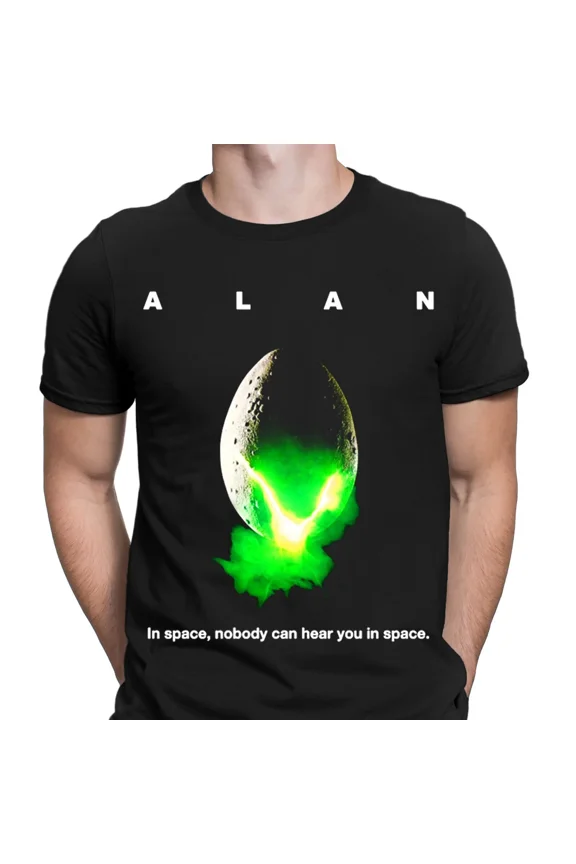 Alan In Space Nobody Can Hear You Horror Retro Mens T-Shirts Tee Top #D