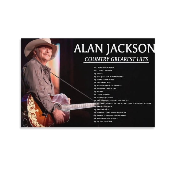 Alan Jackson Art Country Singer Poster (23) Art Poster Canvas Painting Decor Wall Print Photo Gifts Home Modern Decorative Posters 12x18inch(30x45cm)