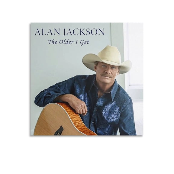 Alan Jackson Art Country Singer Poster (25) Wall Art Poster Scroll Canvas Painting Picture Living Room Decor Home 16x16inch(40x40cm)