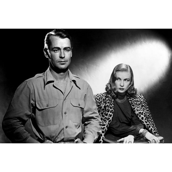 Alan Ladd and Veronica Lake in The Glass Key classic studio pose 24x36 Poster