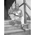 thumbnail image 1 of Alan Ladd sitting on the Stairs Reading Close Up Portrait Photo Print (8 x 10), 1 of 1