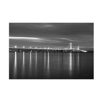 Alan Majchrowicz 'Mackinac Bridge BW' Canvas Art
