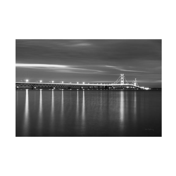 Alan Majchrowicz 'Mackinac Bridge BW' Canvas Art