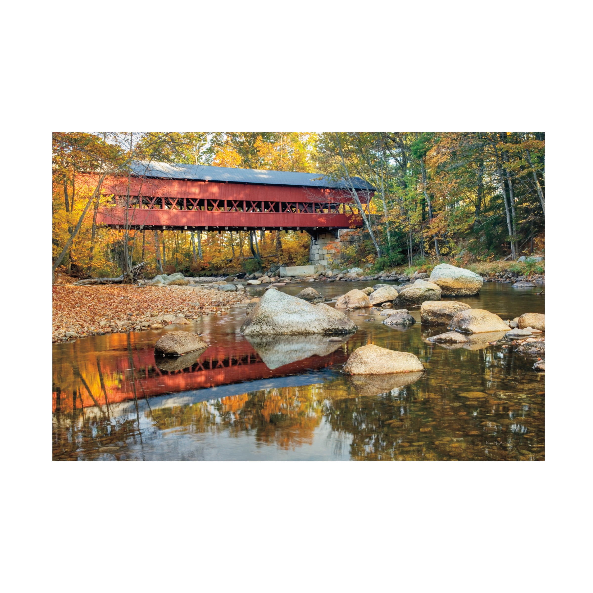 Alan Majchrowicz 'Swift River Covered Bridge' Canvas Art