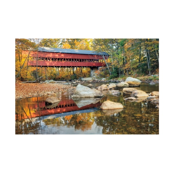 Alan Majchrowicz 'Swift River Covered Bridge' Canvas Art