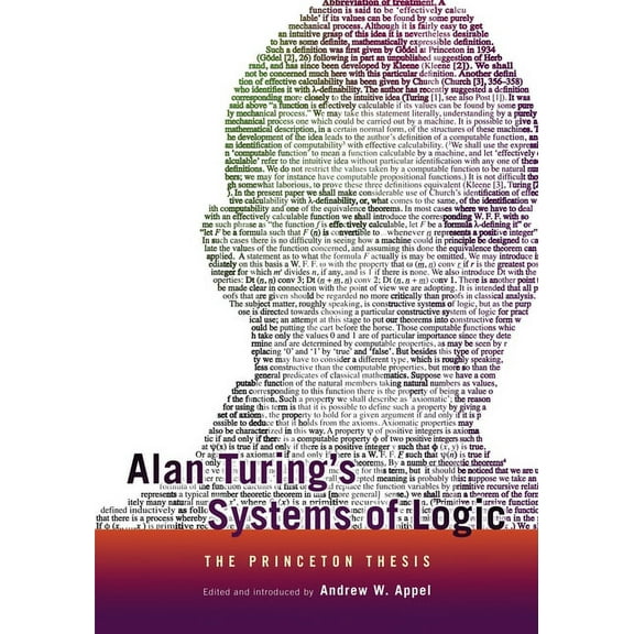 Alan Turing's Systems of Logic: The Princeton Thesis, (Hardcover)