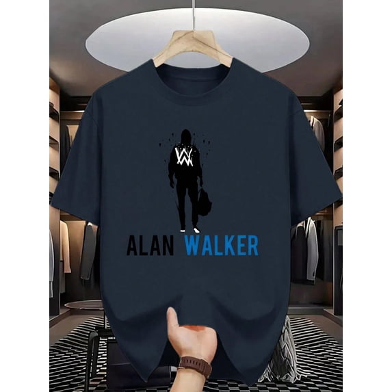 Alan Walker X Stylish And Minimalist Round-Neck Men'S T-Shirt, Versatile And Comfortable, Suitable For Various Occasions.