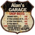 thumbnail image 1 of Alan's Garage Shop Rates Sign Gift 8x12 Metal Sign 211110019094, 1 of 1