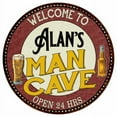 thumbnail image 1 of Alan's Man Cave 14" Round Metal Sign Kitchen Bar Wall Decor 100140035035, 1 of 1