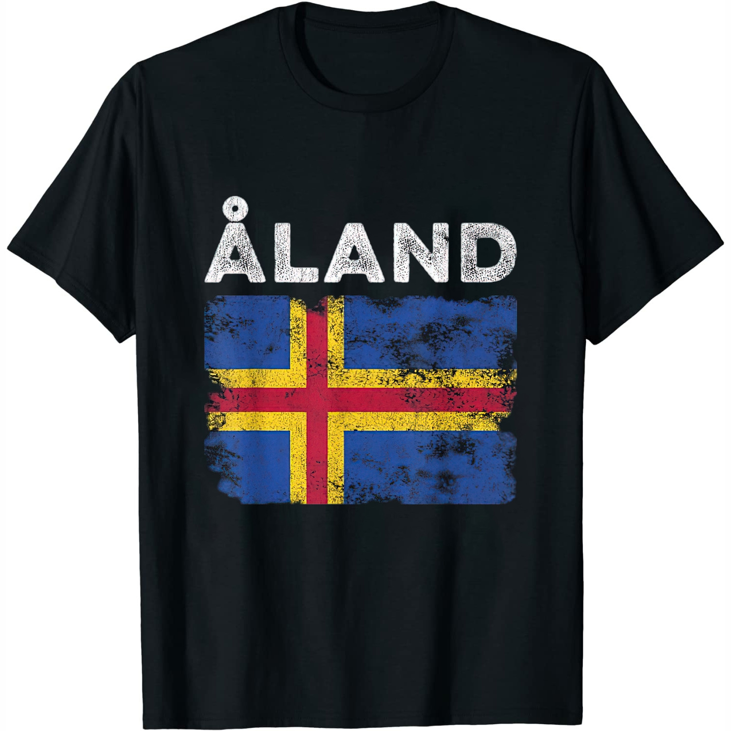 Aland Flag Distressed - Men Women Kids - Aland Island Flag T-Shirt ...