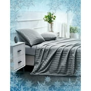 Alanda Cooling Blanket for Hot Sleepers, Arc-Chill Q-Max>0.5 Double Cooling Sided Stylish Revolutionary Cold Blankets, Lightweight Summer Blanket Queen Size, Gray, 79" x 86"