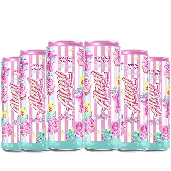 Alani Nu Cotton Candy Slush Energy Drink, 12 fl oz Cans, Pack of 6