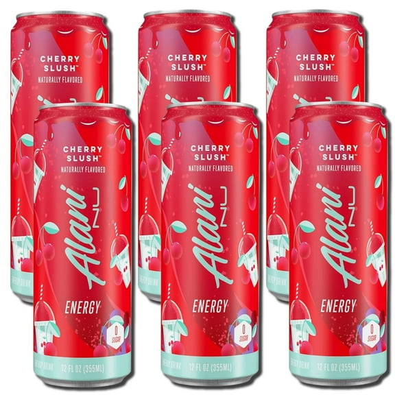Alani Nu Energy Drink, Cherry Slush, 12 fl oz Can (6 Can)