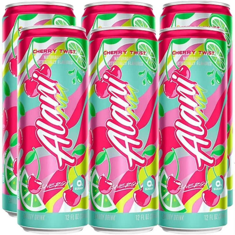 Alani Nu Energy Drink Cherry Twist 12 Ounce Cans Pack of 6 with