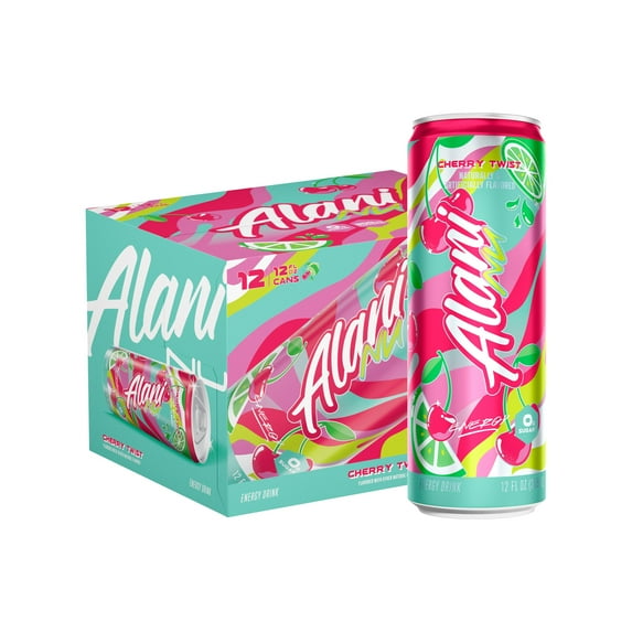 Alani Nu Sugar Free Energy Drink, Cherry Twist, 12 fl oz, 12 Pack, Cans, 200mg Caffeine