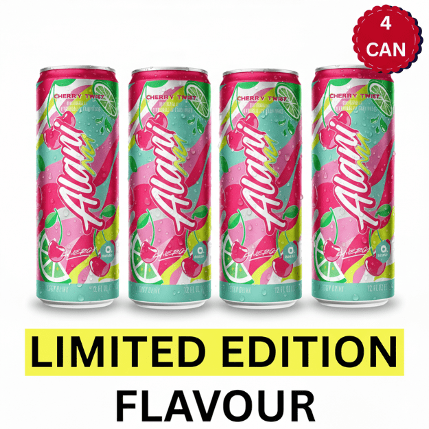 Alani Nu Energy Drink, Cherry Twist Flavor, 12 fl oz Cans (Pack of 4), Zero Sugar, 200mg Caffeine, Limited Edition