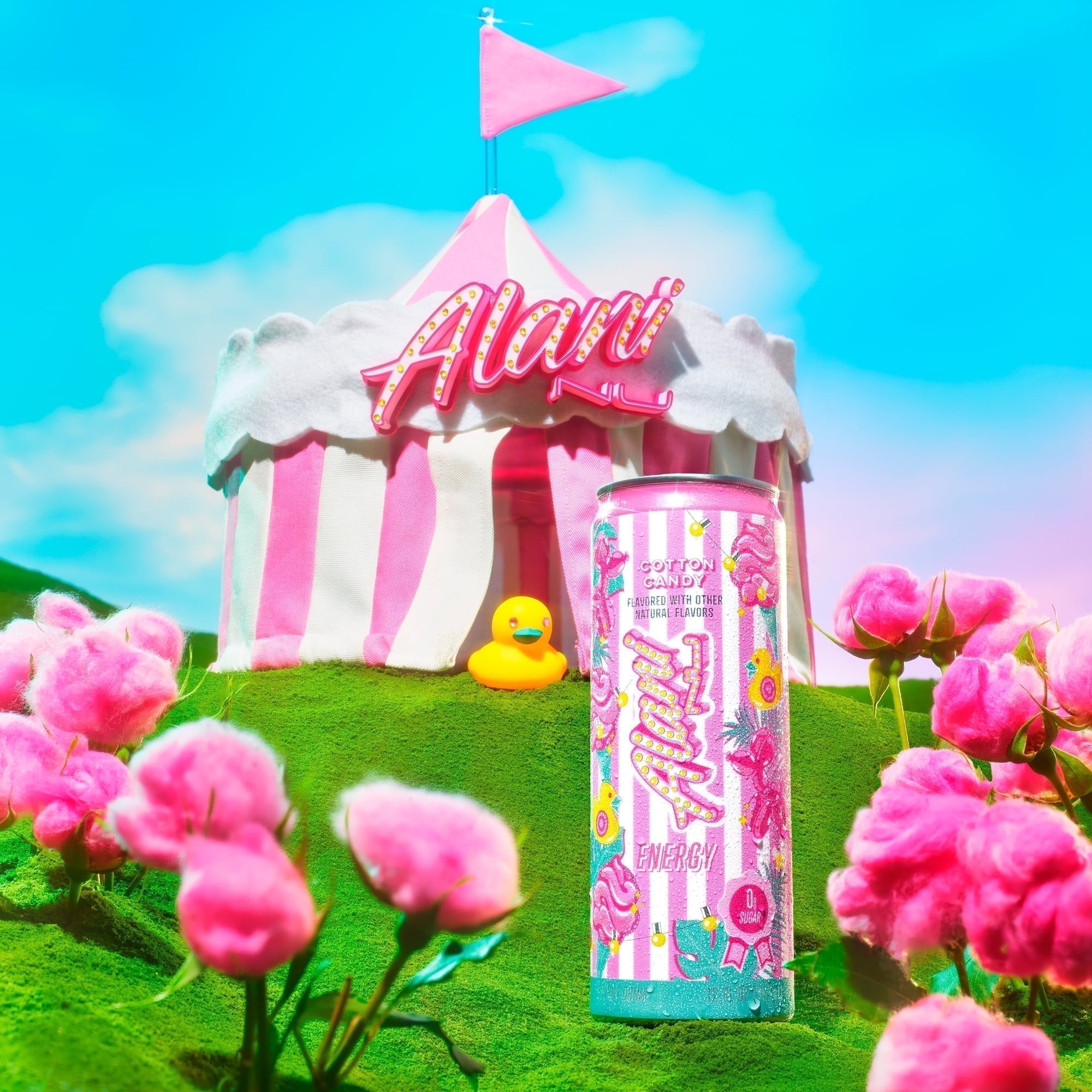 Alani Nu Energy Drink Cotton Candy 12oz pack 4cans