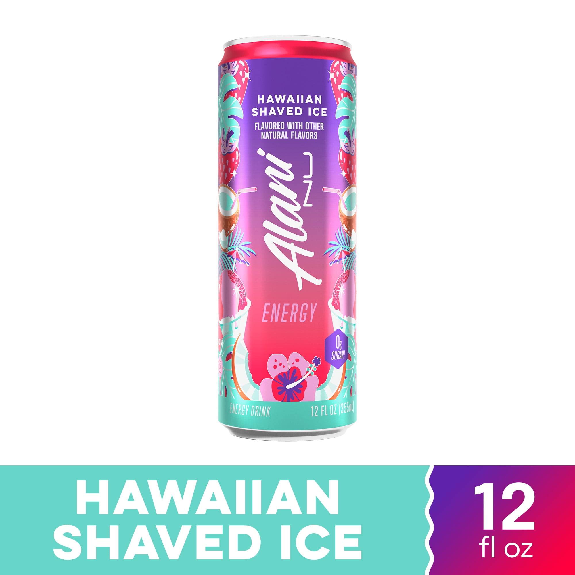 Alani Nu Sugar Free Energy Drink, Hawaiian Shaved Ice, 12 fl oz, Can, 200mg Caffeine
